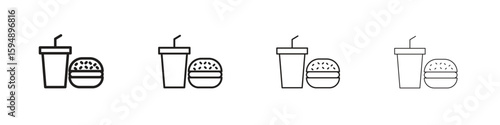 Fast food icon symbols collection. Vector EPS 10