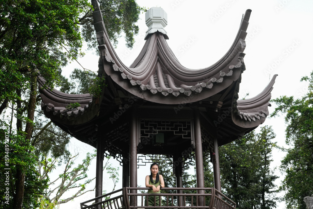 Fototapeta premium Traditional Asian Pavilion in a Serene Natural Surrounding