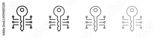 Digital key icon symbols collection. Vector EPS 10