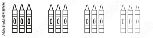 Crayon icon symbols collection. Vector EPS 10