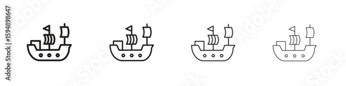 Caravel icon symbols collection. Vector EPS 10