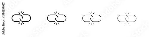Broken link icon symbols collection. Vector EPS 10