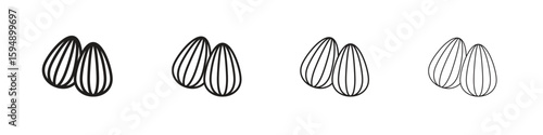 Almond icon symbols collection. Vector EPS 10