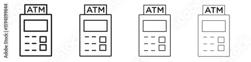 ATM machine icon symbols collection. Vector EPS 10