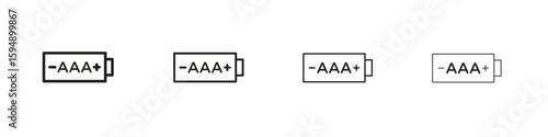 AAA battery icon symbols collection. Vector EPS 10