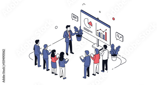 Professional business presentation meeting inspiring team collaboration for growth and success