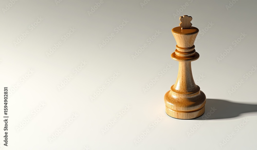 A light-brown chess king piece stands on a plain background. A light-brown chess king piece stands on a plain background.
