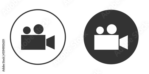 Video camera icon vector solid icon style illustration. EPS 10 file