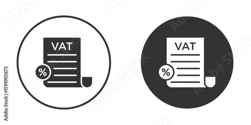 Value added tax VAT icon vector solid icon style illustration. EPS 10 file