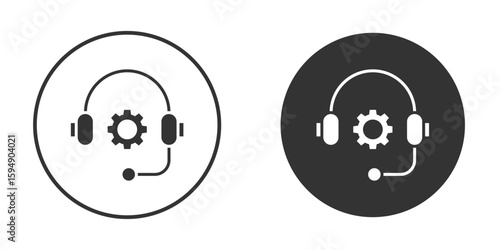 Tech support icon vector solid icon style illustration. EPS 10 file