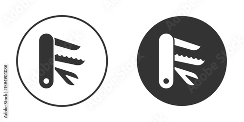 Swiss Knife icon vector solid icon style illustration. EPS 10 file