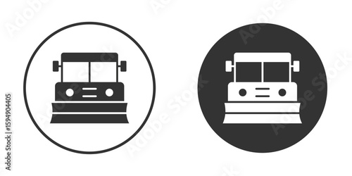 Snowplow icon vector solid icon style illustration. EPS 10 file