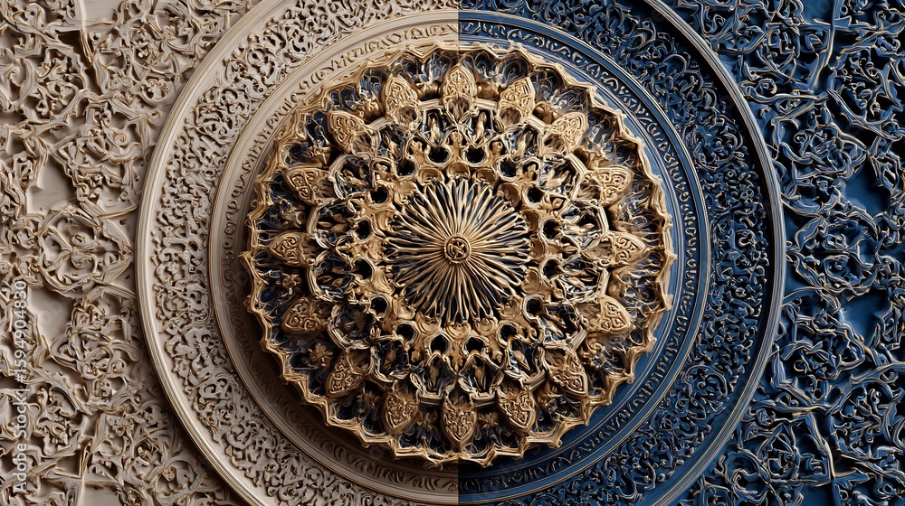 Obraz premium Intricate Islamic Art and Architecture Design Pattern with Geometric Symmetry