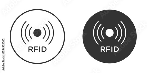 RFID icon vector solid icon style illustration. EPS 10 file