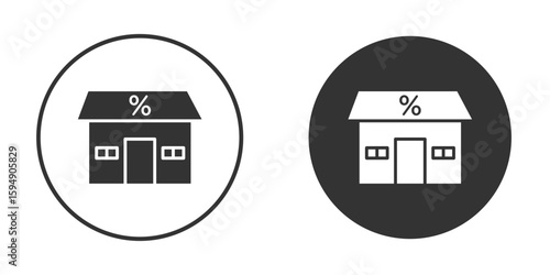 Mortgage rate icon vector solid icon style illustration. EPS 10 file
