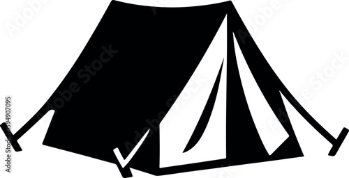 Classic Camping Tent Black Silhouette Icon