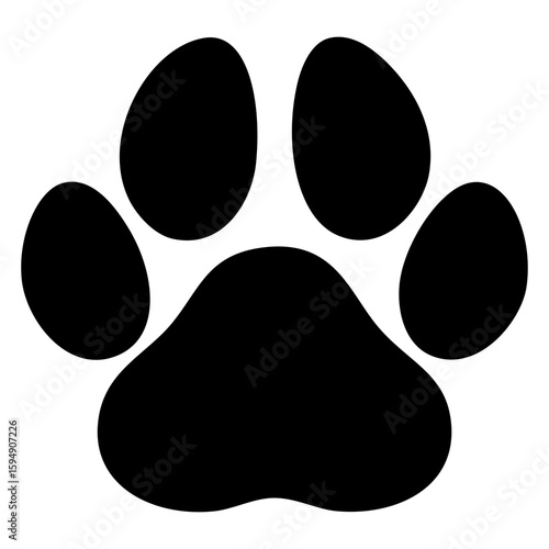 Logo pet friendly. Icono con silueta de pata de perro o gato