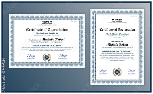 Minimalist Certificate of Achievement with clean typography with floral Pattern