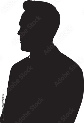 Pure black image of Leaderhigh in silhouette pure white background.