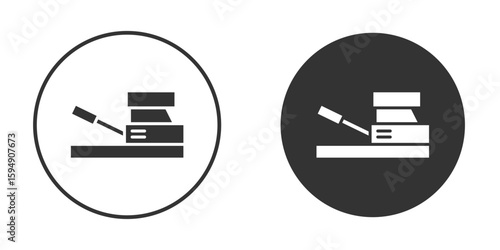 Floor sanding machine icon vector solid icon style illustration. EPS 10 file