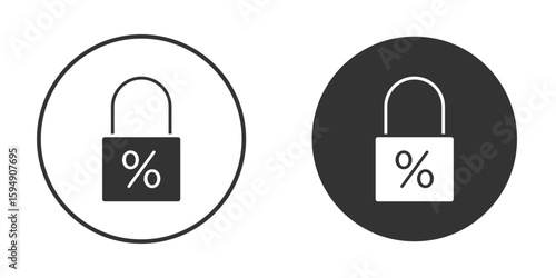 Fixed rate mortgage icon vector solid icon style illustration. EPS 10 file
