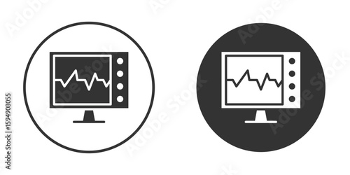 EKG monitor icon vector solid icon style illustration. EPS 10 file