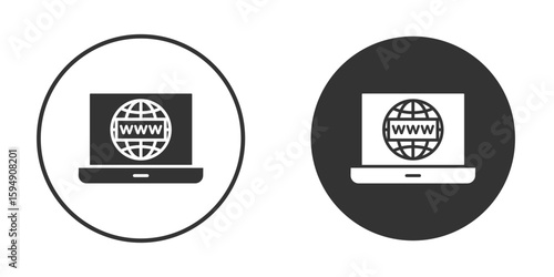 Domain icon vector solid icon style illustration. EPS 10 file