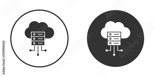 Cloud server icon vector solid icon style illustration. EPS 10 file