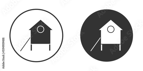 Chicken coop icon vector solid icon style illustration. EPS 10 file