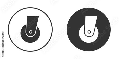 Cart trolley wheel icon vector solid icon style illustration. EPS 10 file