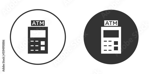 ATM machine icon vector solid icon style illustration. EPS 10 file