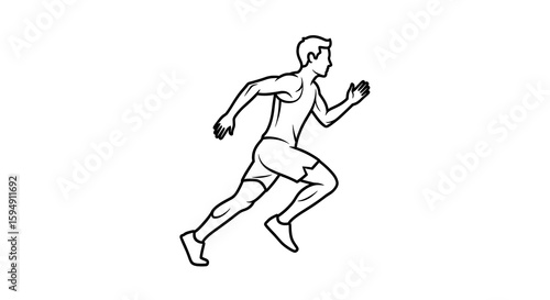 Illustration of running man athlete runner sprint jogger marathon exercise fitness sport training race