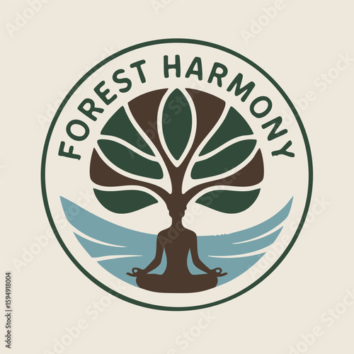 forest harmony tree meditation logo