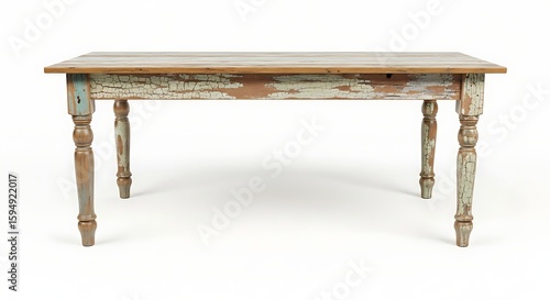 Distressed farmhouse dining table rustic wood kitchen table antique style wooden table furniture decor 93