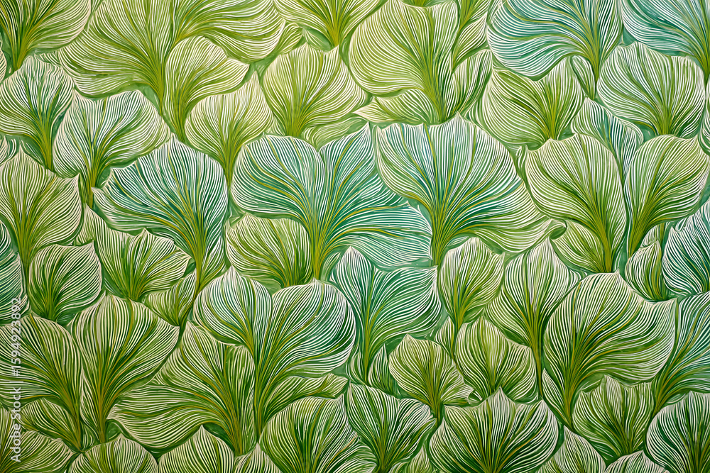 Fototapeta premium Abstract backdrop featuring lily leaf pattern