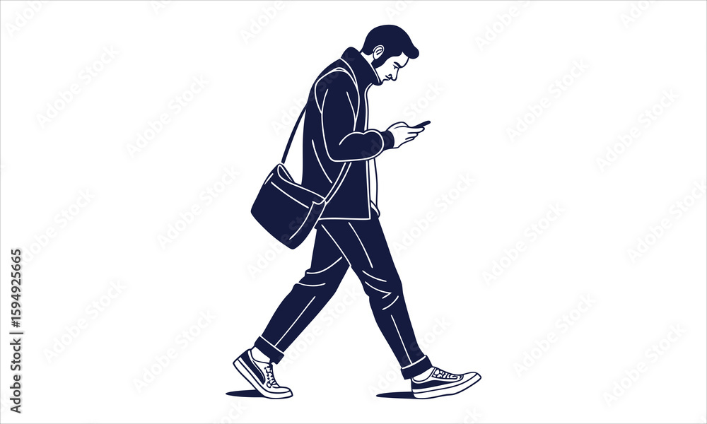 Obraz premium Modern Life Distraction Silhouette