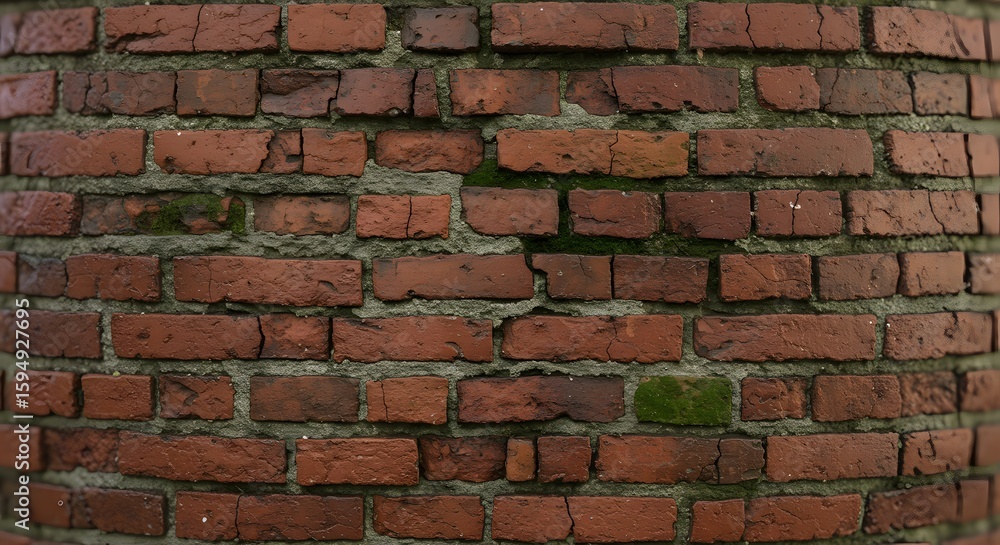 Fototapeta premium Aged Brick Wall Texture, Detailed Close-up View