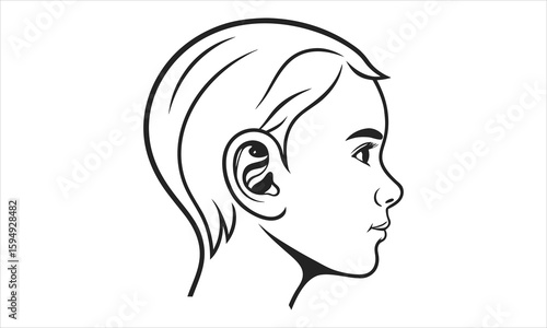 Girl Side Portrait Silhouette