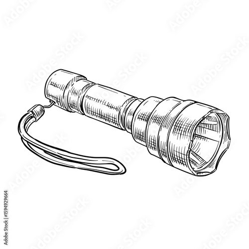 flashlight vector hand drawn illustration