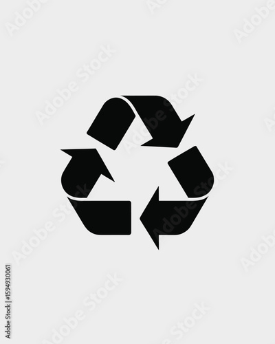 Classic black recycling symbol on a light gray background