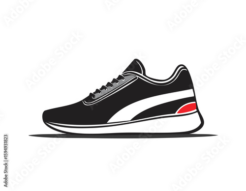 running shoe icon silhouette vector illustration.graphic, outline, running, silhouette, shoe, simple, illustration, icon, vector, colours, elegant, image, minimal, minimalist, monochrome, neat, 