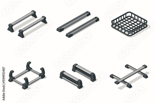 Minimalist black metal racks and holders collection in various geometric designs