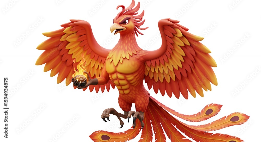 Fototapeta premium Colorful phoenix illustration