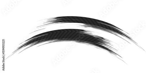 Tire tread marks, wheel textures, tire marks - car racing, motocross, drift, rally, off-road and others. Vector black isolated texture in grunge style with splashes.eps10