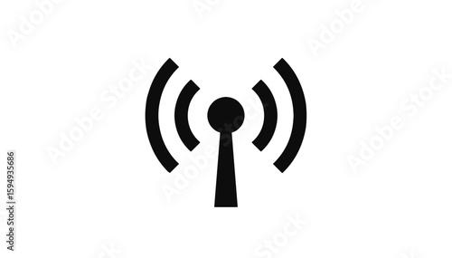 WiFi antenna icon design representing connectivity and internet access in a modern style,