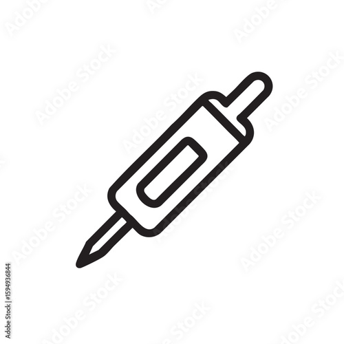 A minimalist outline icon of a soldering iron.