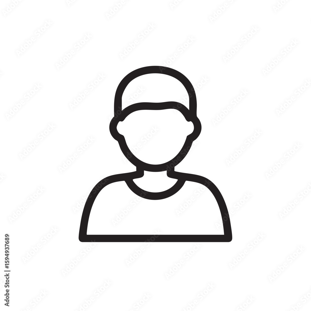 A black and white icon of a person's upper body. A black and white icon of a person's upper body.
