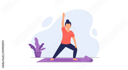 Person doing yoga pose, perfect for wellness websites or health brochures.