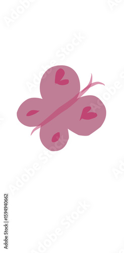 pink butterfly on white background