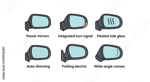 3d icons of phone holders and mirrors with anaglyph effect